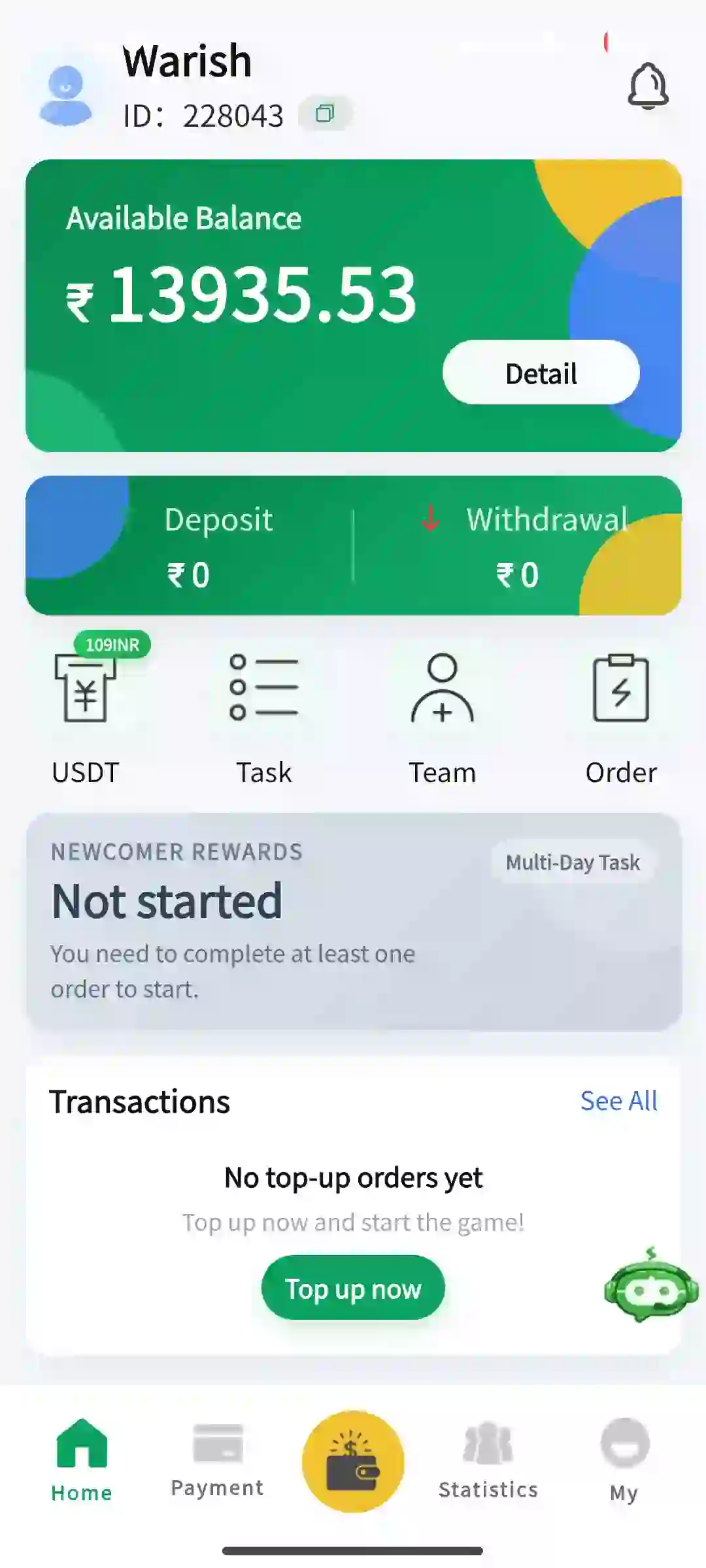 WynnPay referral screen showing referral code and commission